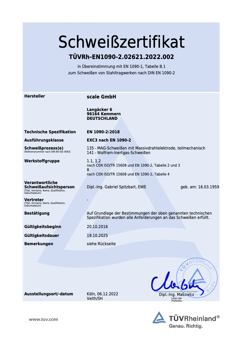 Zertifikat TUEVRh EN1090 2 02621 2022 002 Seite1